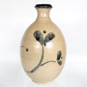 Tony Ledtje Studio Art Pottery SIGNED Vase VTG 70s Stoneware Tan Handmade Iowa